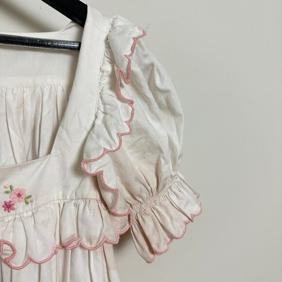 FOR LOVE & LEMONS  Tea Time Babydoll Mini Dress in White Size Small - Picture 7 of 16